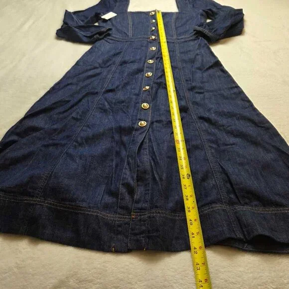 New US 10 Reformation x Anthropologie Celeste denim midi jean dress